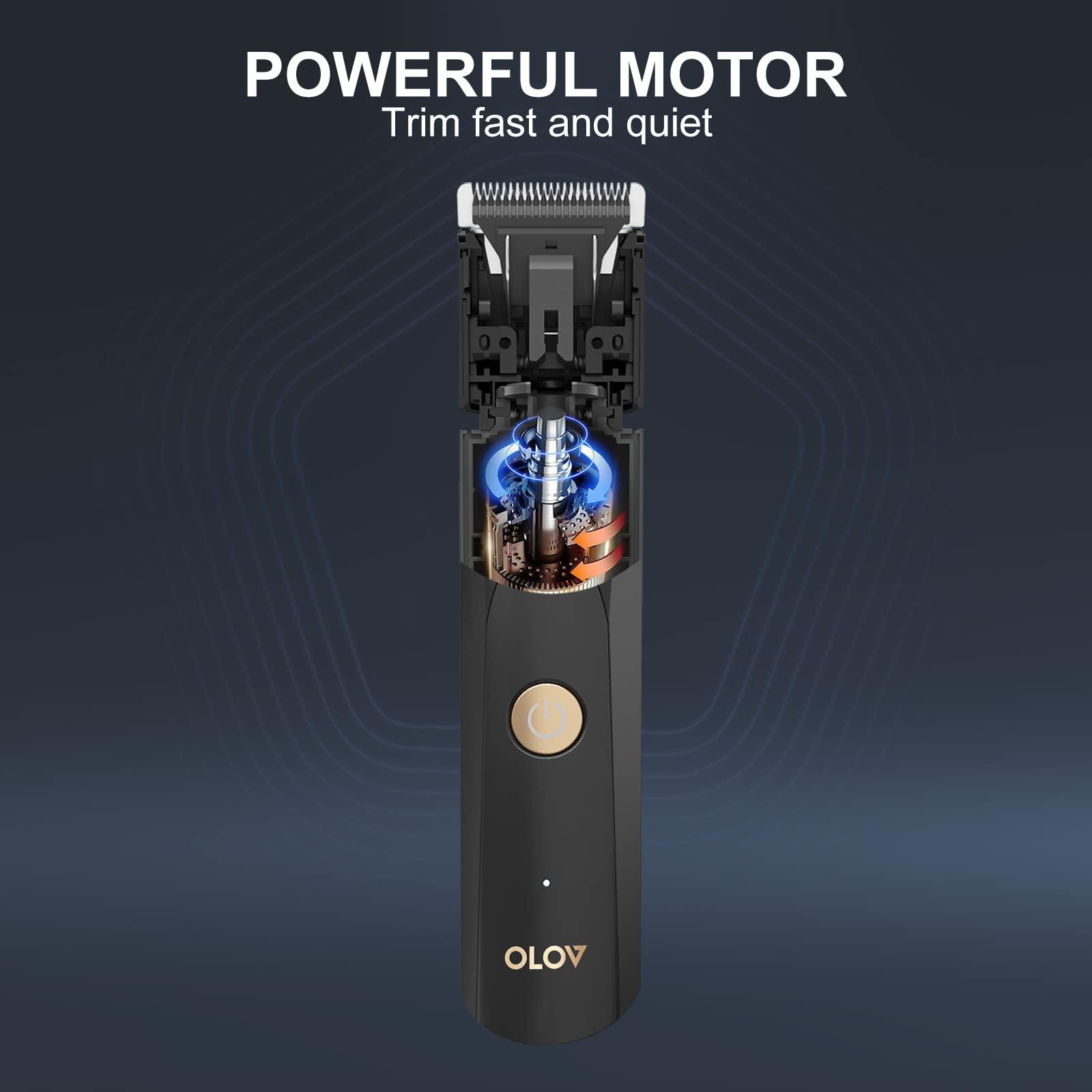 OLOV OLOV Body Groomer Men, Ball Trimmer Shaver for Men with Nose Hair Trimmer, Detachable Ceramic Blade Electric Groin Hair Trimmer, USB Recharge Dock, Waterproof Electric Razor Male Grooming Kit