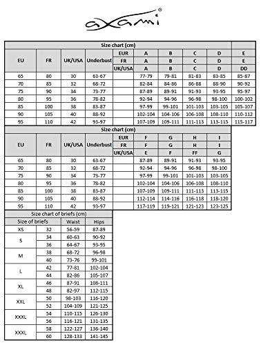 Axami Axami V-5801 Corona Australe Womans Underwired Semi Padded Lace Bra Lingerie (Matching Thongs and Garter Belt Available) - Made in EU, Black,32C