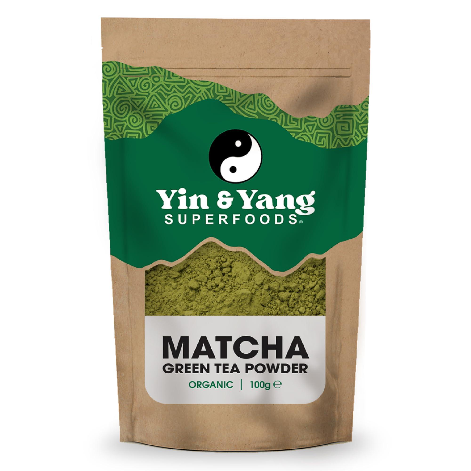 Yin & Yang Superfoods Japanese Organic Matcha Powder - 100g (33 Servings), by Yin & Yang Superfoods - Culinary Grade, Premium Quality, Natural Source of Energy, High in Antioxidants, Pesticide-Free, Vegan