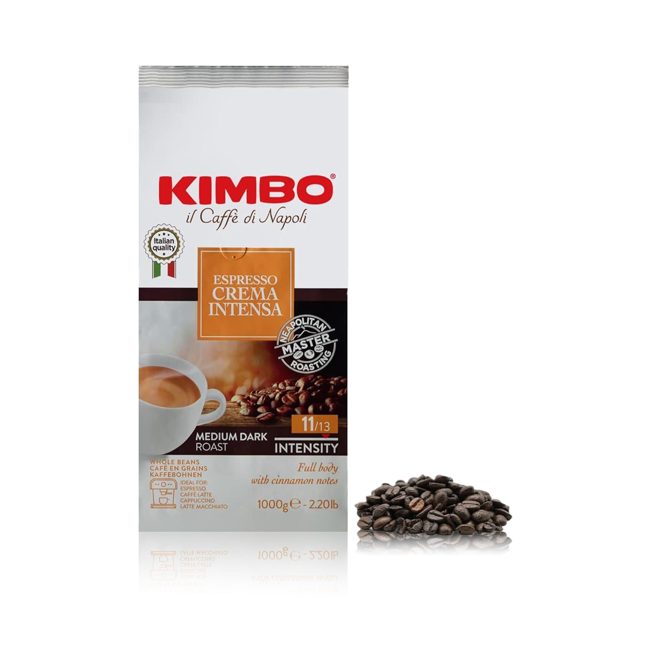 Kimbo Kimbo Coffee, Espresso Crema Intensa, Italian Whole Coffee Beans, Medium Dark Roast, 11/13, 6 x 1kg