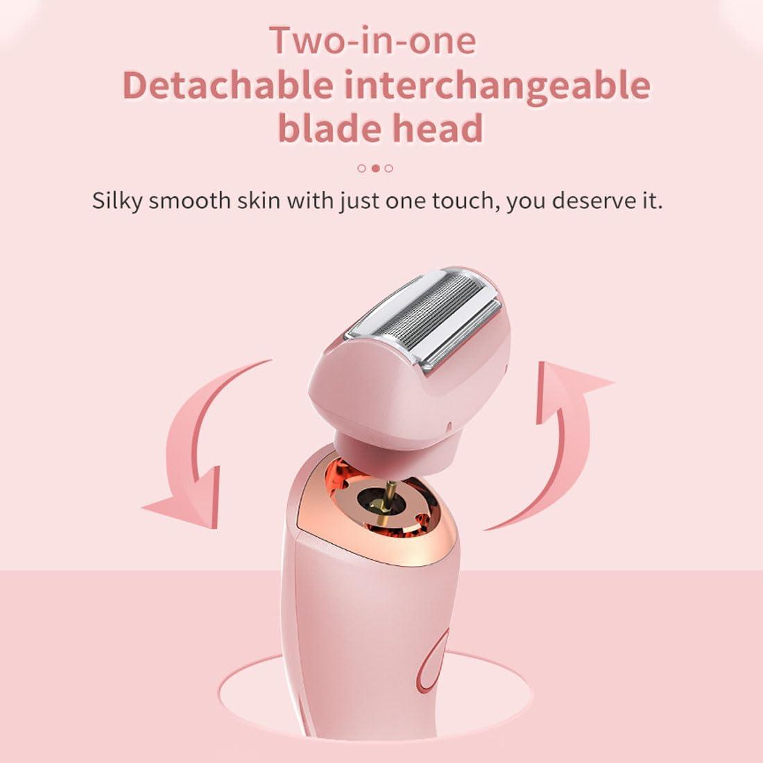 YCYATS Solys Razor, Silk Glide Razor, 2-in-1 Interchangeable Blade Epilator, Wet & Dry Use, Suitable for Different Body Parts (Blue)