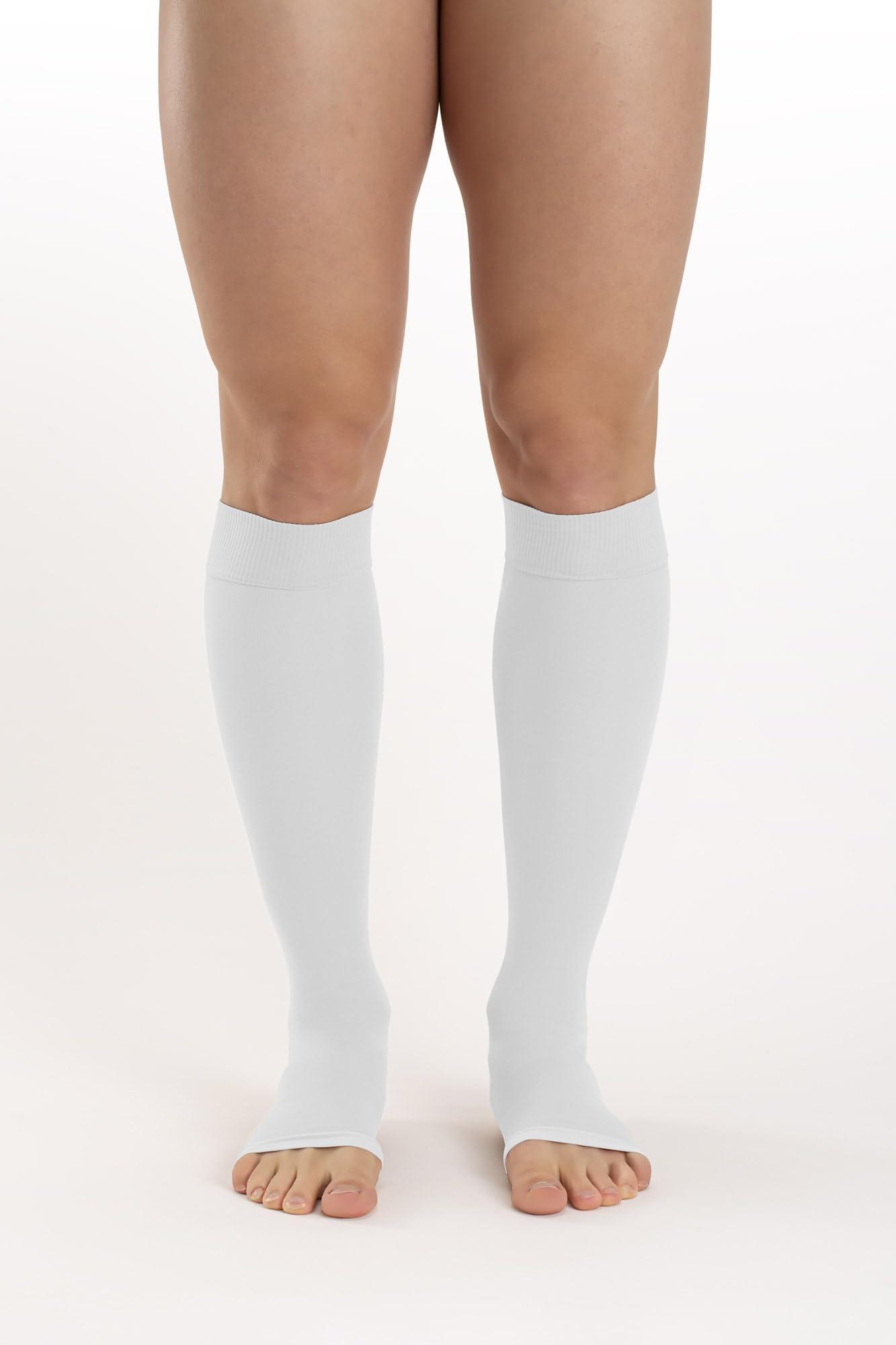 Relaxsan Relaxsan Antiembolism M1350A (2 Pairs - White, S) Open-toe anti-embolism knee high socks - K2-25-32 mmHg