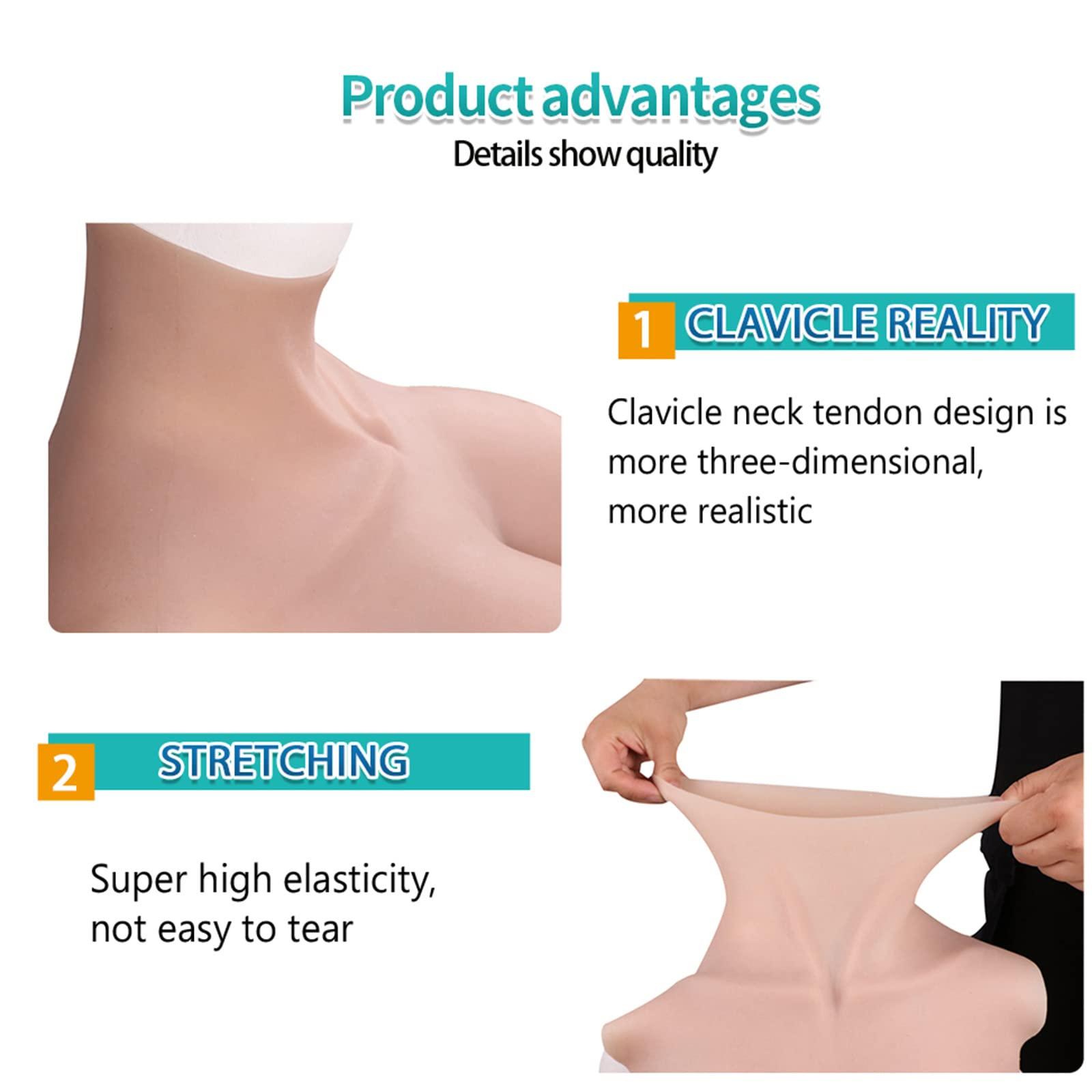 XSWL XSWL Silicone Breast Forms Realistic Huge Boobs H cup Artificial Breastplate for Crossdressers Transgender Cosplay,Tan