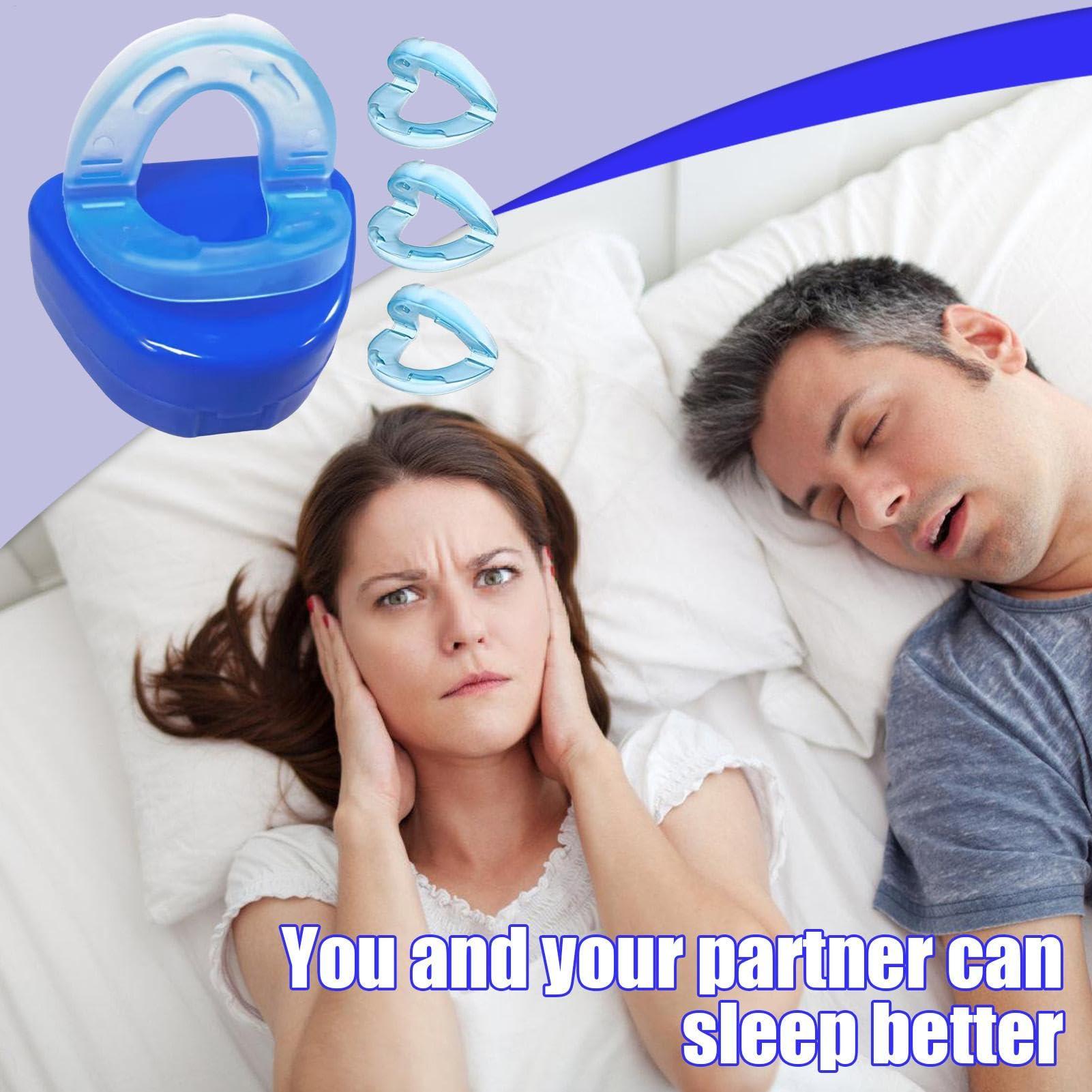 FreshCart Basics Honex Anti Snoring Mouthpiece, 4pc Relieve Snoring Mouthpiece, Sleep Apneas Mouth Guard, Reusable Quiet Anti Snore Device, Anti Snore Solution for Quieter Sleep