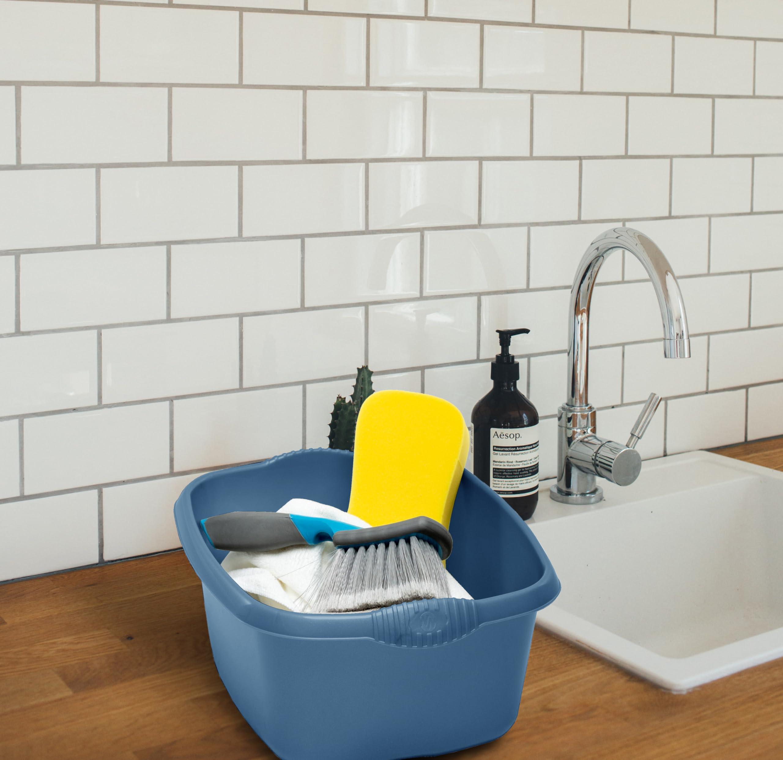 FotoStation 32cm Square Washing Up Bowl With Integral handles Perfect for Kitchen Sink, Basin Use 9L Litre 32cm x 32cm x 15cm Easy to Use Bowl High Grade Plastic (12)