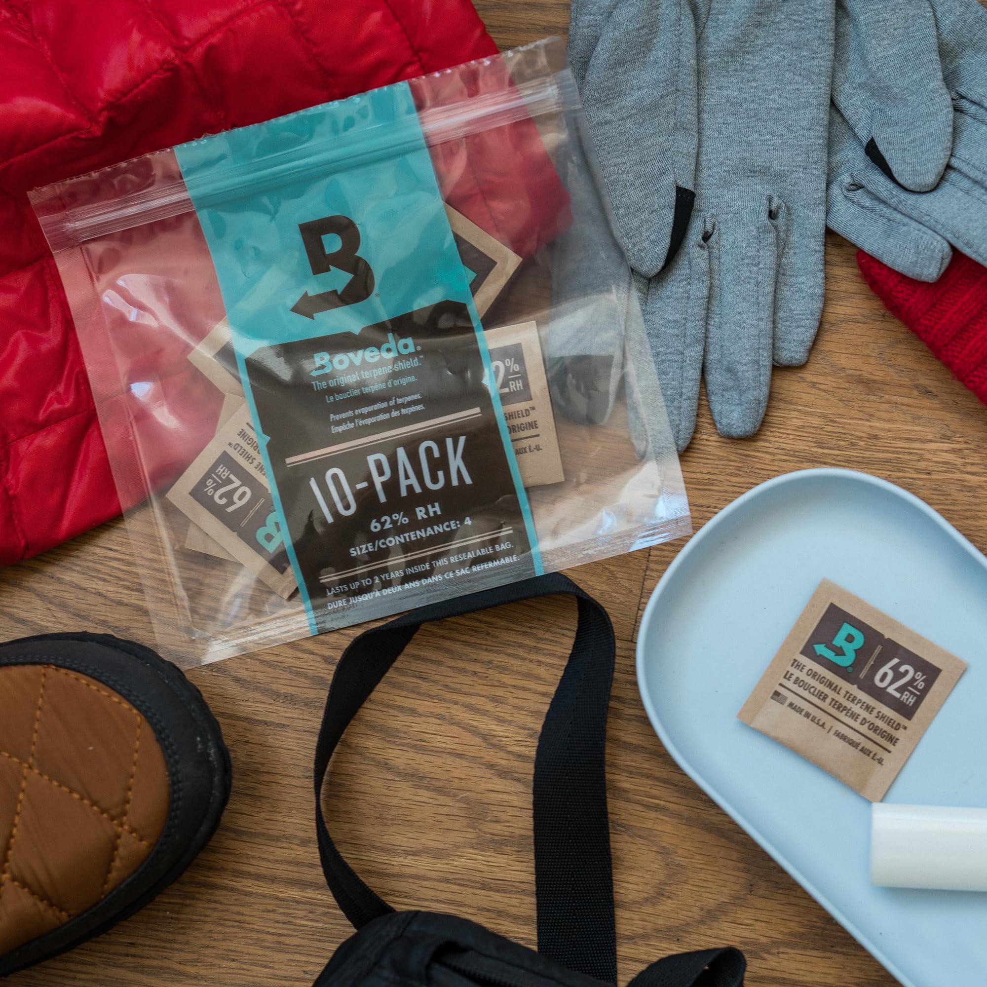 Boveda Boveda 62% Two-Way Humidity Control Packs For Storing oz Size 4 10 Pack Moisture Absorbers for Small Storage Containers Humidifier Packs Hydration Packets in Resealable Bag