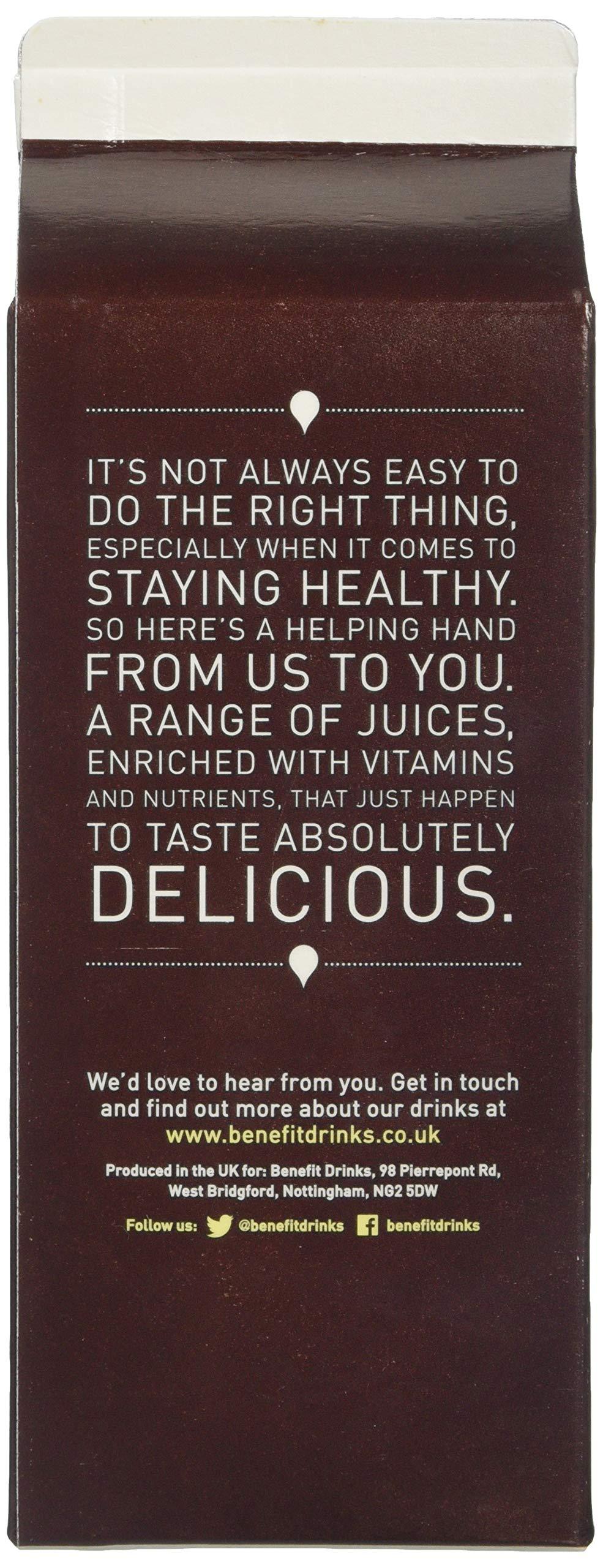 Benefit Drinks Benefit Drinks 100% Not from Concentrate Pure Prune Juice - 6 x 750ml Cartons - Prune Juice for Constipation with with Vitamin A,C and E- Health Foods - Healthy Drinks
