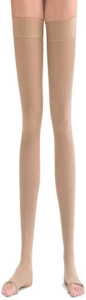 Scholl Scholl Softgrip Ultima Class III Compression Stockings for Women - Thigh Length, Open Toe - Natural - High Strength Stockings for Varicose Veins, Oedema, Swelling, Swollen Legs, and Circulation