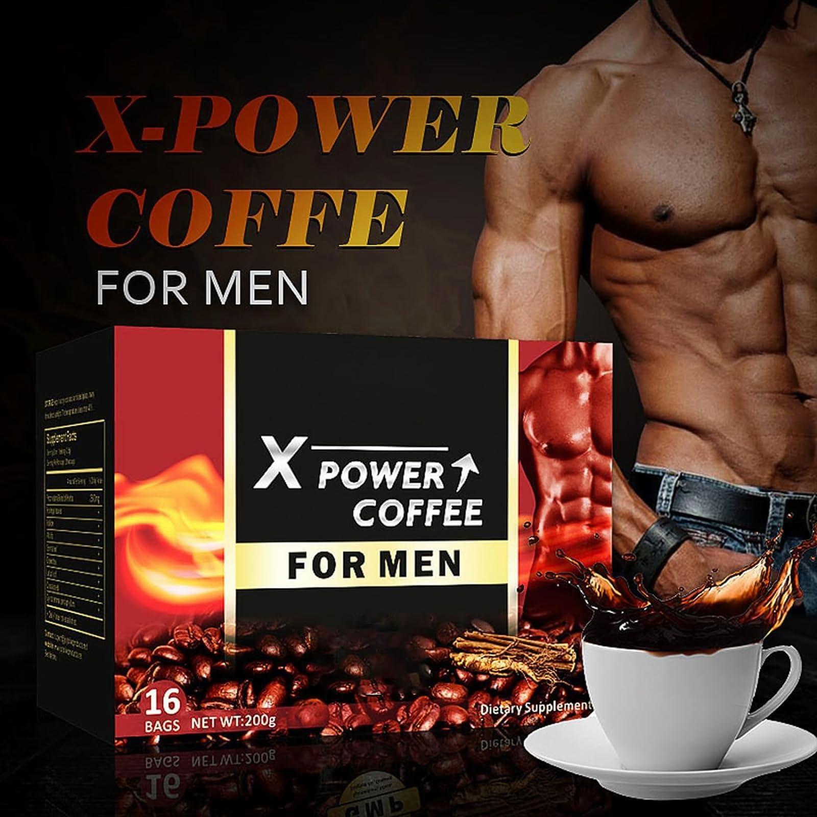 BIUBIULOVE X Power Coffee, X Power Coffee for Men, Instant Power Coffee For Men, The Secret To Strong Men, Men\'s Power Energy Coffee For Male (2 Box)
