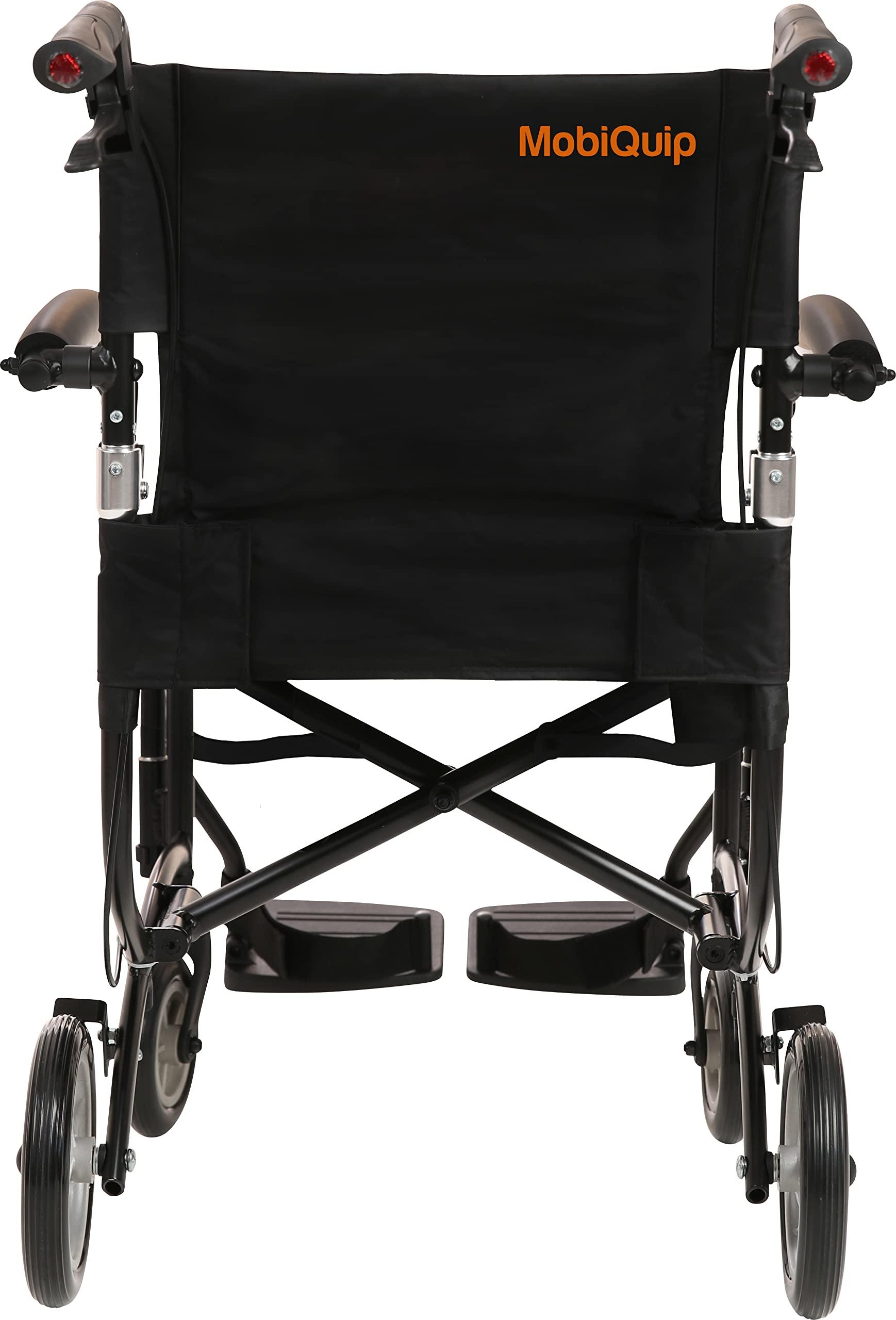 MobiQuip MobiQuip 8kg Travel Wheelchair, Ultra Lightweight, Compact, Folding Wheelchair, Attendant-Propelled, Light Aluminium Frame, Portable Transit Mobility Wheelchair with Carry Bag