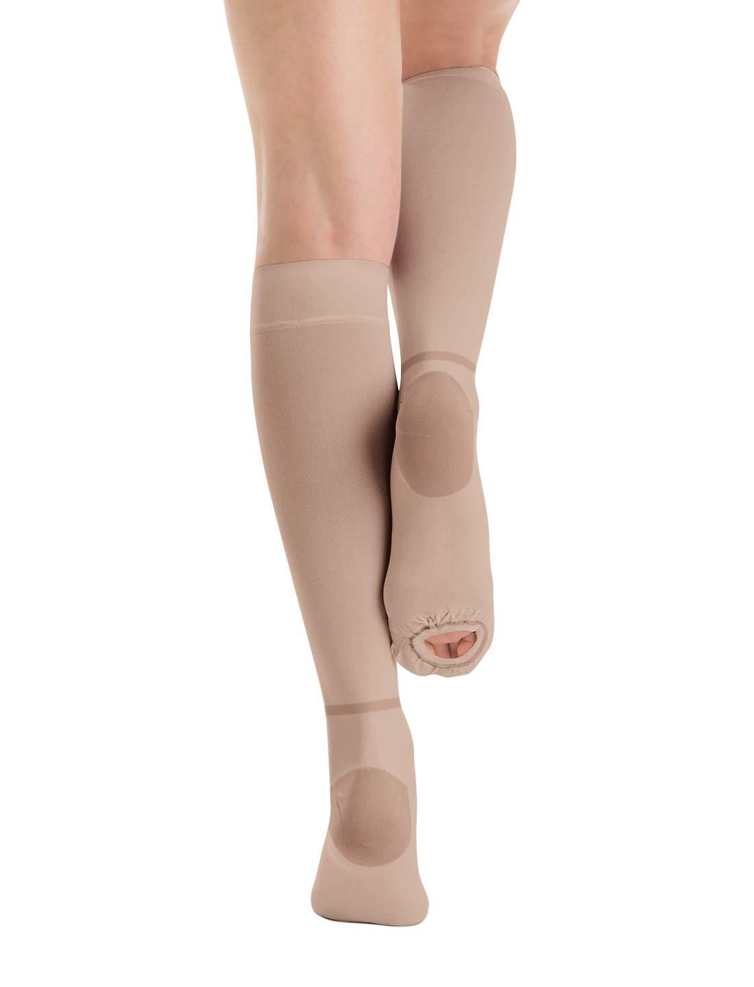 SKYFOXE T.E.D. Anti Embolism Stockings Thigh High Knee High for Women Men, 15-20 mmHg Compression TED Hose with Inspect Toe Hole