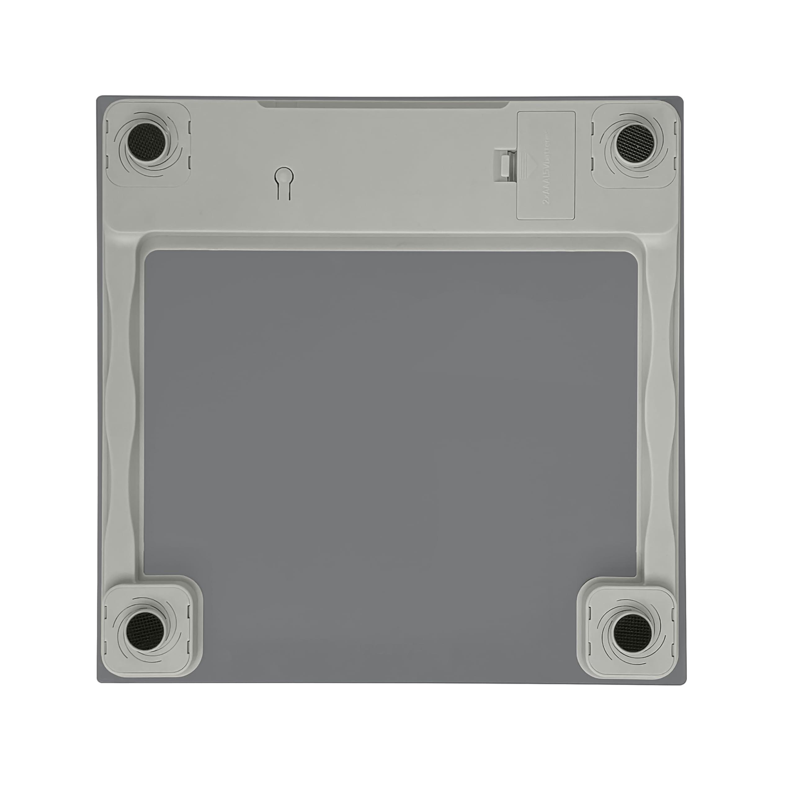 Taylor Taylor Digital Scales for Body Weight, Highly Accurate 350 LB Capacity Bathroom Scale, 11.0 x 11.0 Inch Durable Glass Platform, Battery Powered, Easy to Read, Gray