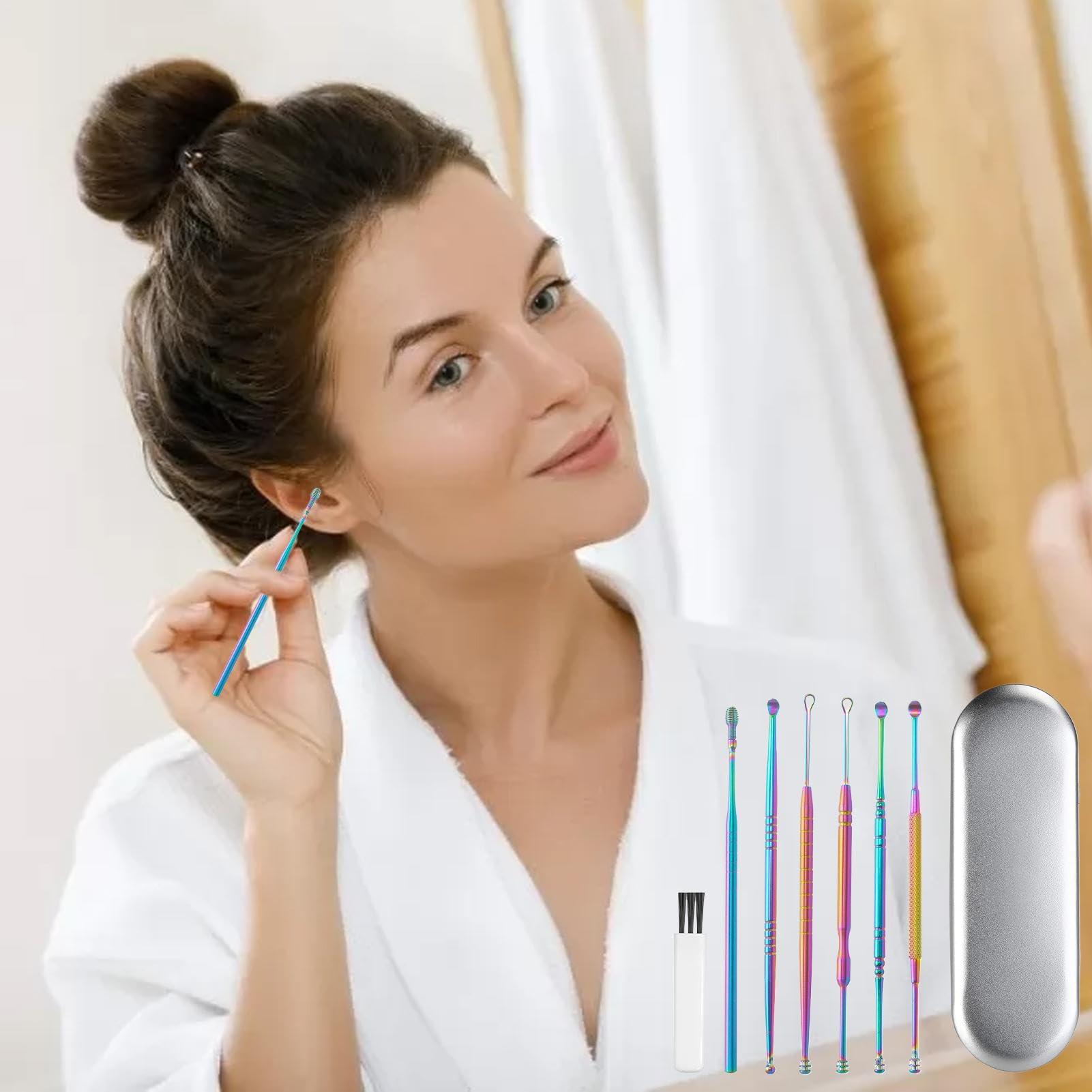 FreshCart Basics Ear Wax Removal Kit, set Ear Cleaning Kit - Ear Cleansing Tool Set, Ear Curette Ear Wax Remover Tool With Cleaning Brush And Storage Box