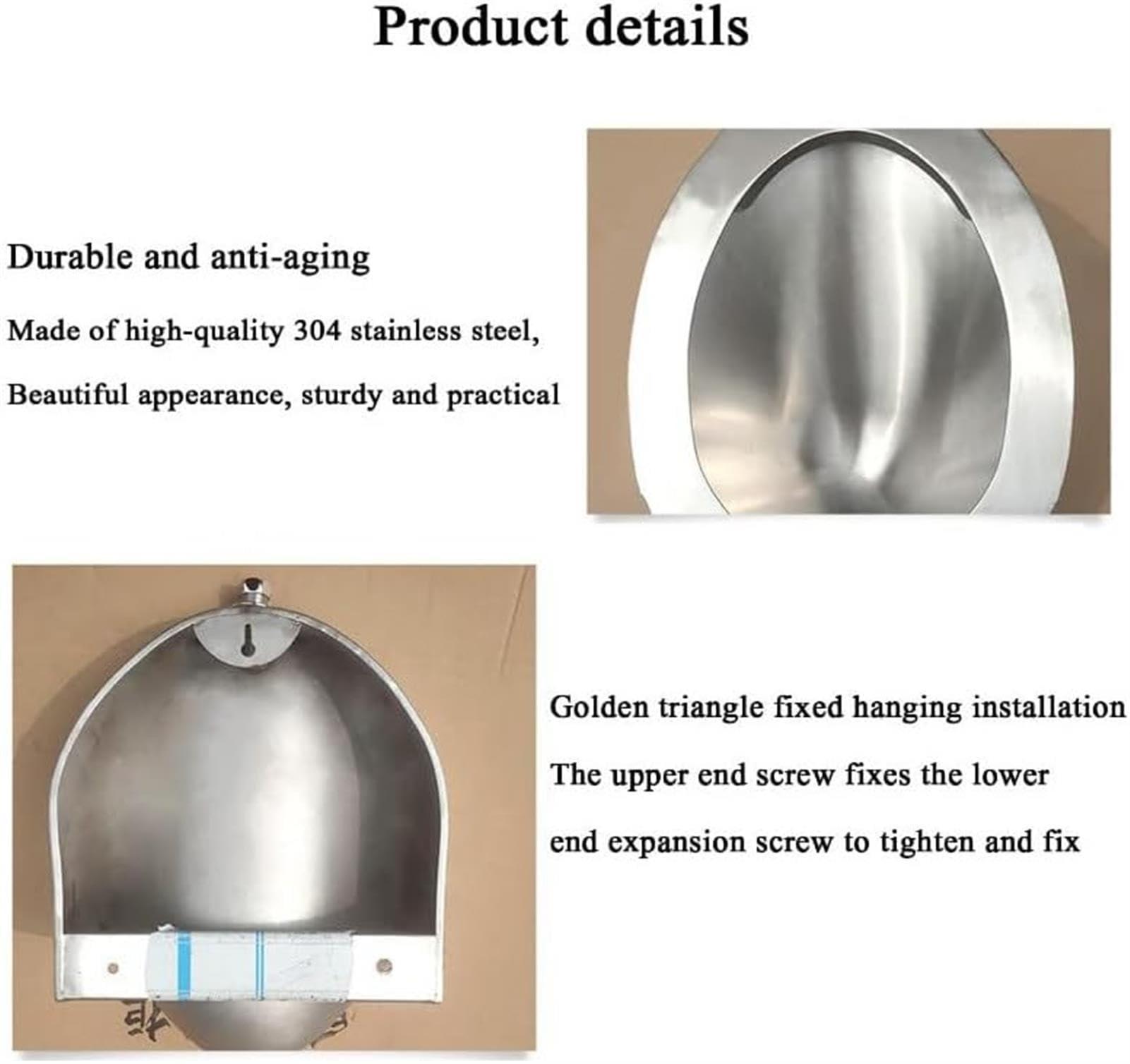 VBVARV VBVARV Wall Mounted Urinal 304 Stainless Steel Urinal Men\'s Flushing Urinal for Bathrooms, Hotels, Shopping