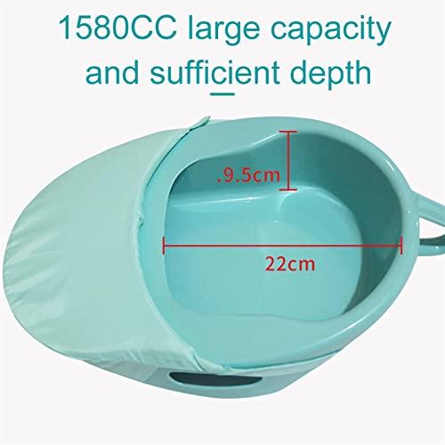 QCLUEU QCLUEU Portable Toilet Bedpan, No Spill Or Splash Design, with Soft Cushion and Cleaning Brush PP Bed Pan, for Hospital or Home Use of the Elderly and Bedridden Patients