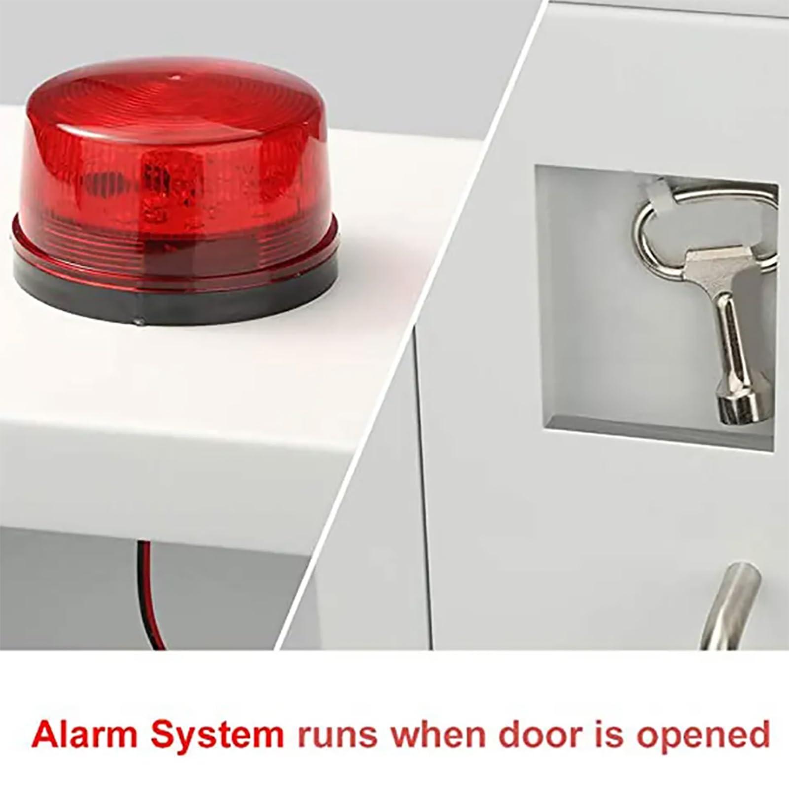 FreshCart Basics AED Defibrillator Storage Cabinet - Wall Mounted Storage with Key & Alarm | Home & Office First Aid Organizer for AED Defibrillator - Rounded Corner Design