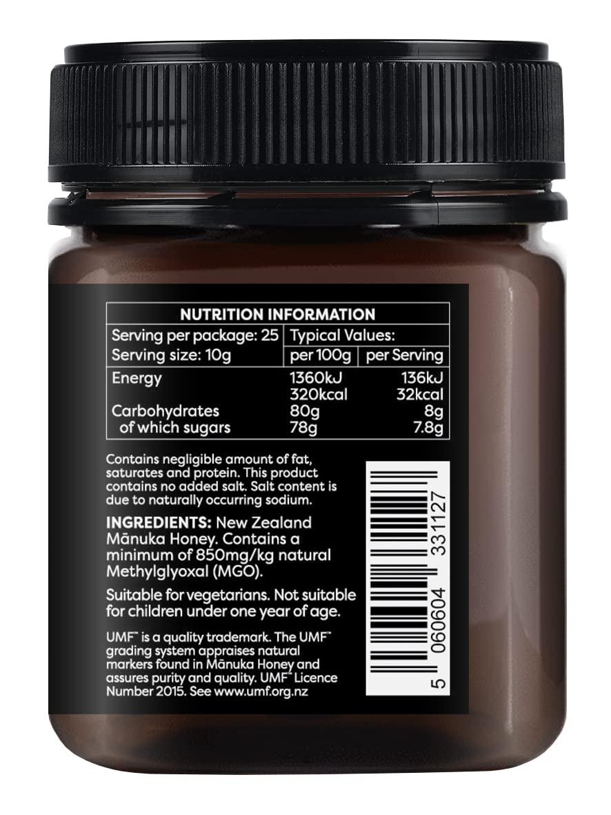 Melora Melora Genuine Manuka Honey - 850 MGO, 250g - 20+ UMF - 100% Pure & Traceable High Strength Manuka from New Zealand