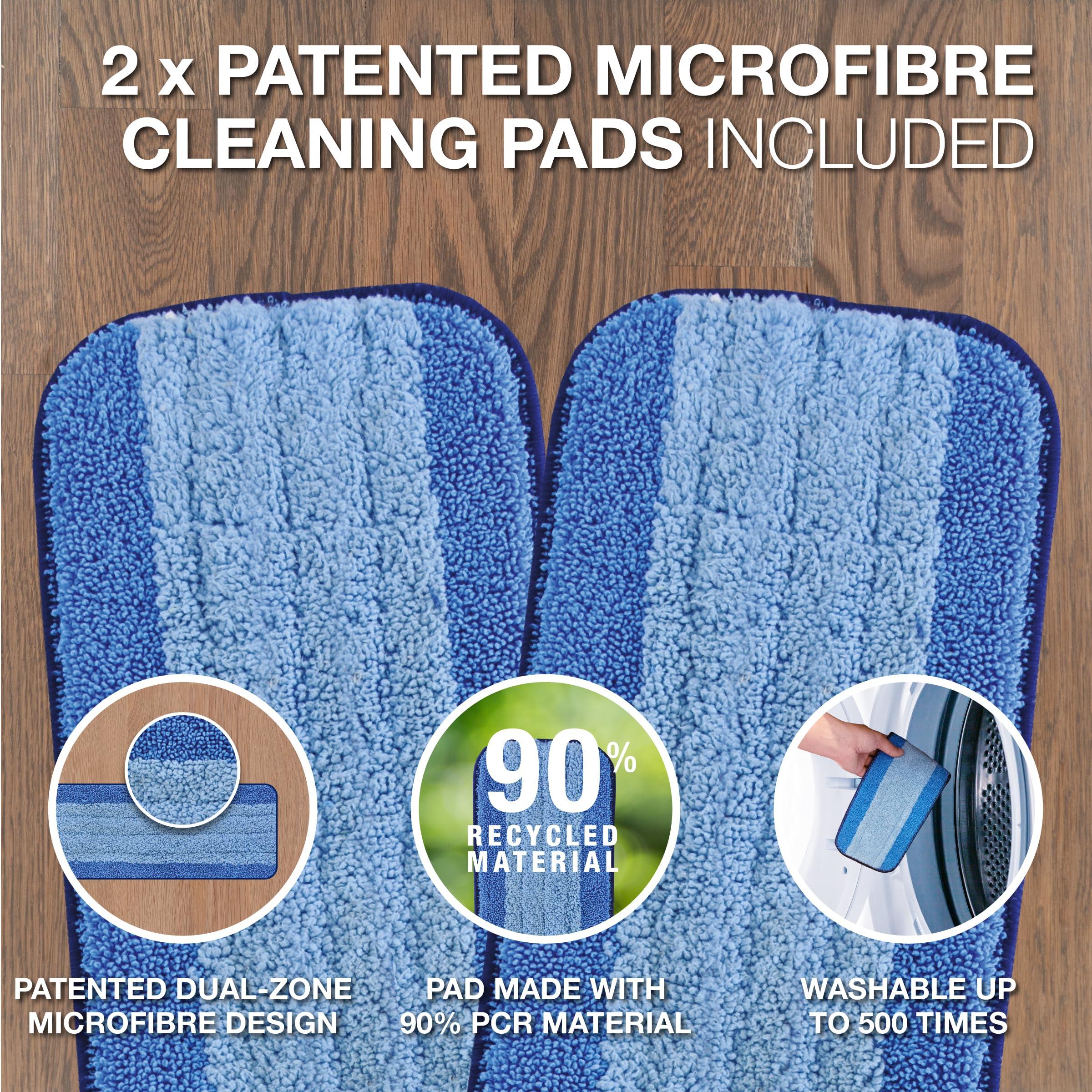 Bona Bona Premium Spray Mops for Floors, Wood, Bona Floor Mops for Cleaning Floors - Incl. 1x Bona Wood Floor Cleaner Liquid Cartridge 850ml & 2x Microfibre Pads