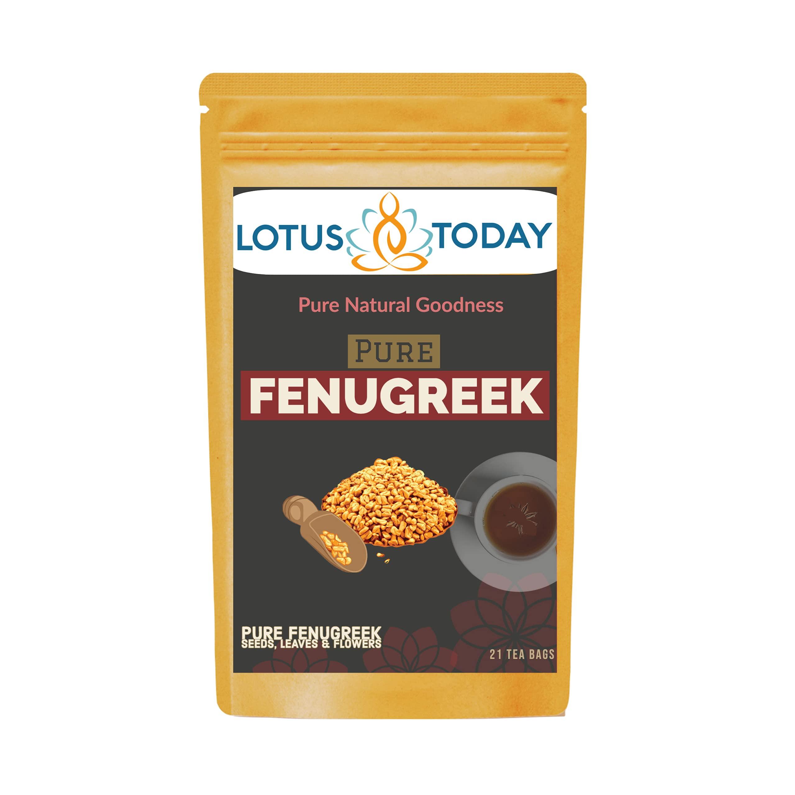 lotustoday Fenugreek Tea, Pure Fenugreek seeds, Herbal Spice Tea Infusion, 60 Tea bags