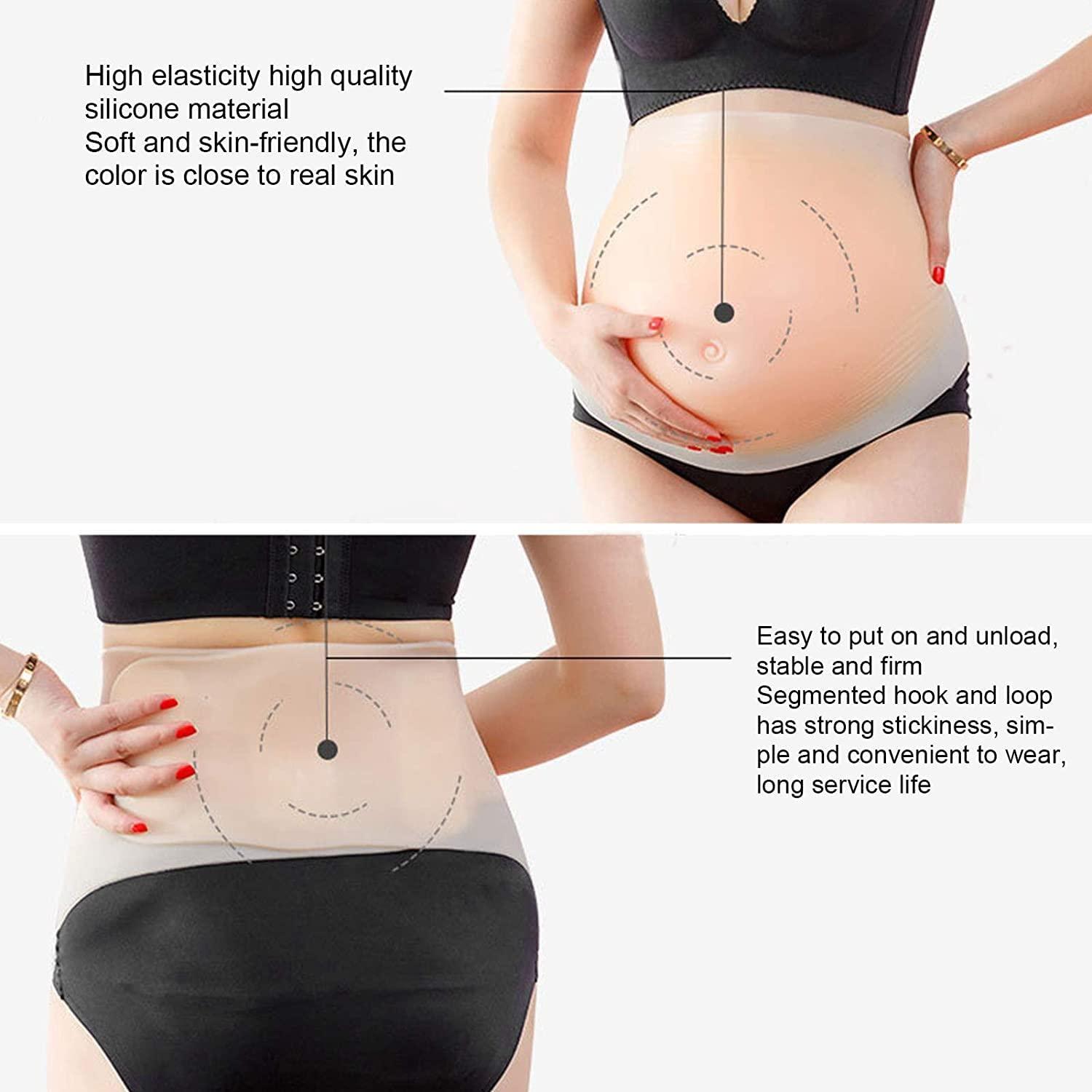 XRSMOU XRSMOU Silicone Fake Pregnant Belly, Soft and Realistic, Fake Belly, Fake Pregnant Woman, Fake Baby Belly,for Actor Performances, Movie Props (3months)