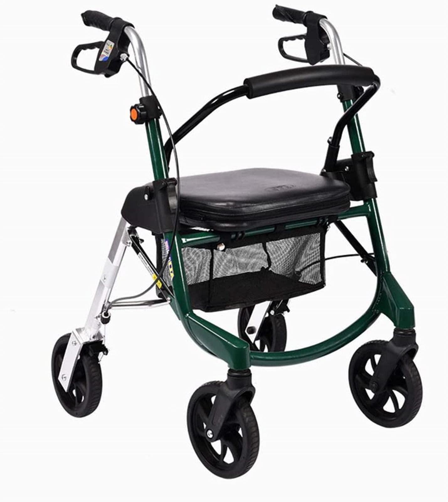 BHANAY Rollator Walker Walkers for Seniors with Seat Foldable and 4 Wheels,s with Wheels and Seat 220 Pound