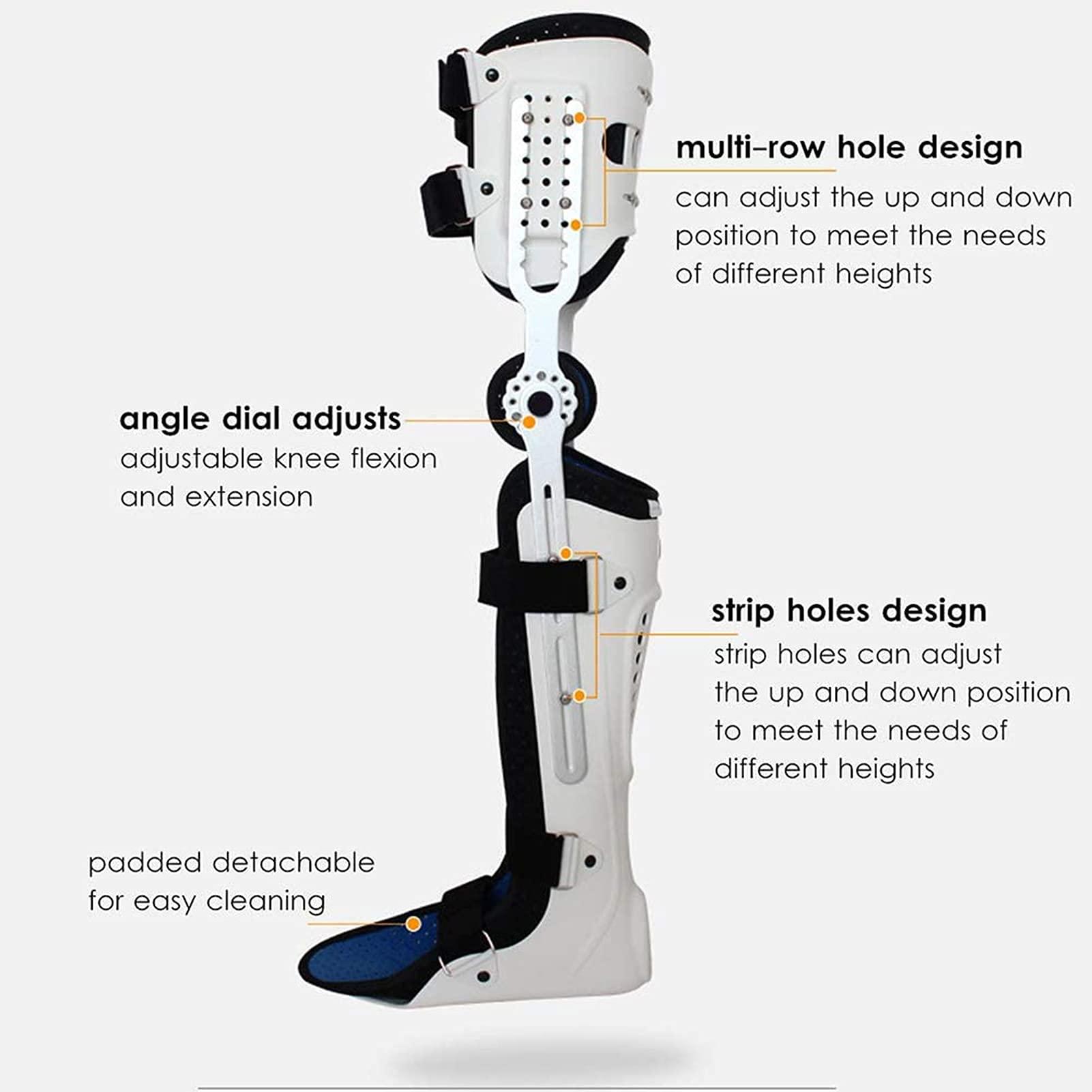 TESAY Knee Brace, Knee Ankle Foot Orthosis KAFO Brace Fixed Stiff Thigh Knee Joint Ankle Foot Spport and Ankle Fixator - Universal Size