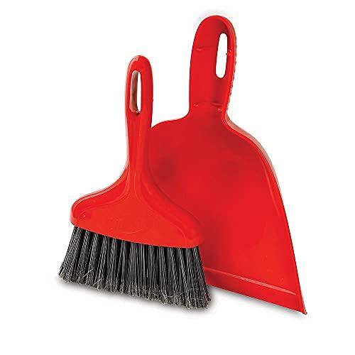 Libman Libman Commercial 906 Dust Pan with Whisk Broom, Polypropylene, 10\" Wide pan, Red (Pack of 6)