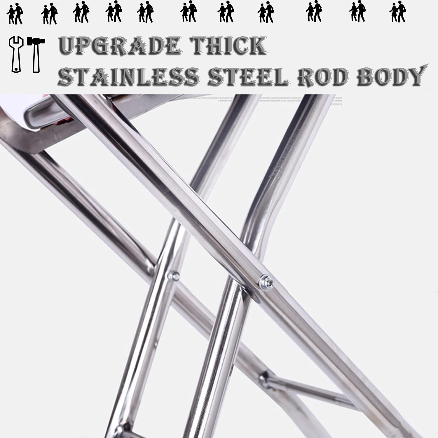 BAHOJAS Folding Canes Cane with Seat 400 Lbs Capacity Height Adjustable Heavy Duty Thick Stainless Steel Walking Stick Unisex for Elderly