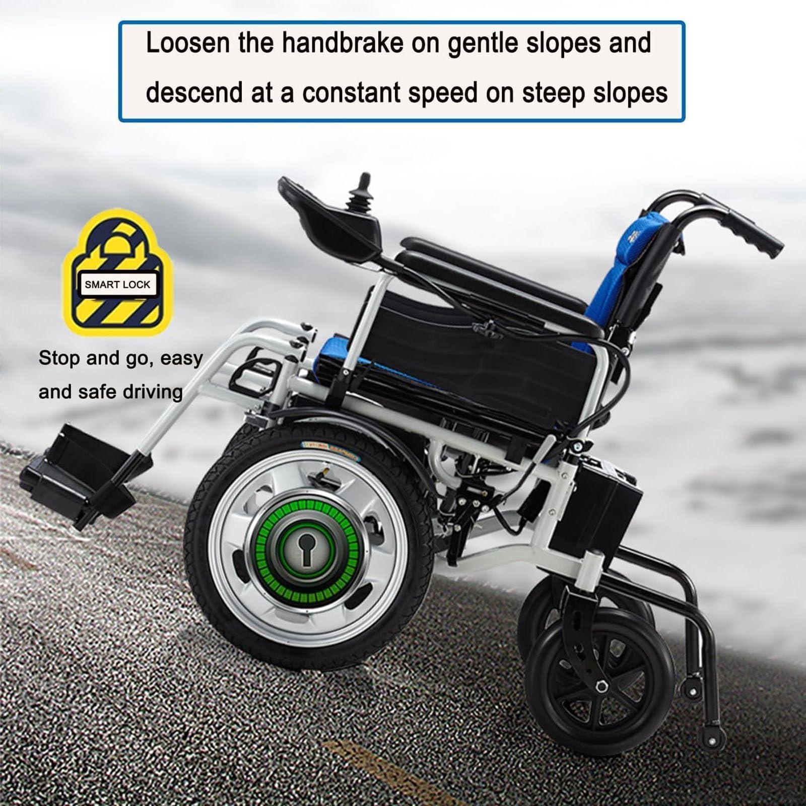 LUCEAE Electric Wheelchair Motorized Fold Foldable Power Wheel Chair, Lightweight Folding Carry Electric Wheelchair, Powerful Dual Motor, Suitable for Elderly and Disabled (Size : B)