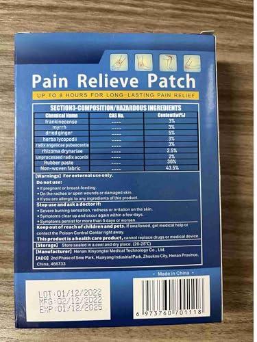 MQUPIN 60PCS Pain Relief Patches, Heat Patches for Back, Neck, Shoulder & Knee Pain, Fast-Acting Herbal Arthritis Relief, Warming Joint & Lumbar Support