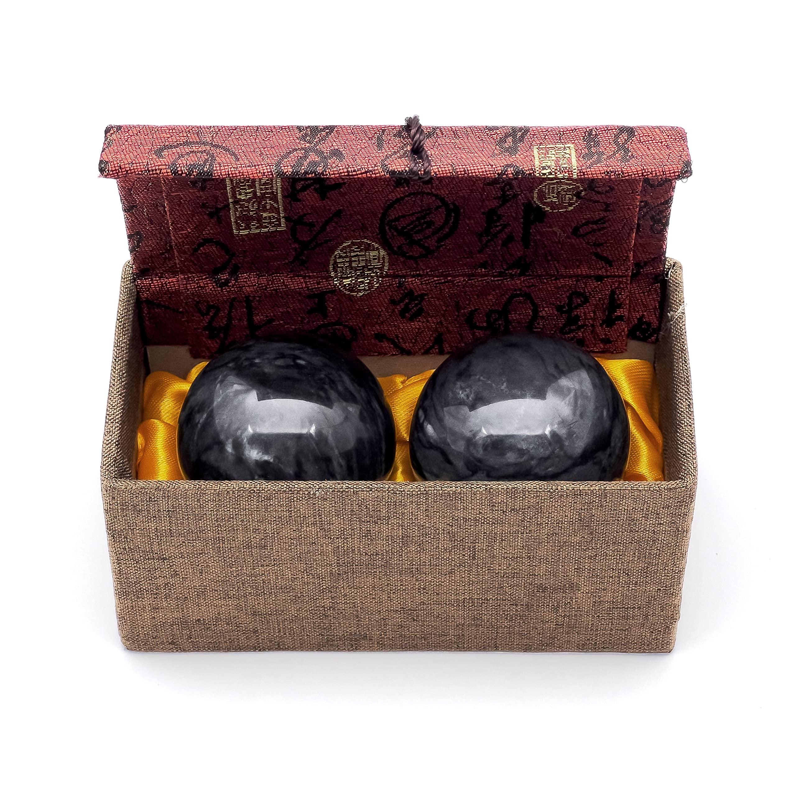 TaktZeit TaktZeit Chinese Exercise Balls Baoding Balls (Gray-Stone, 2.2Inches)