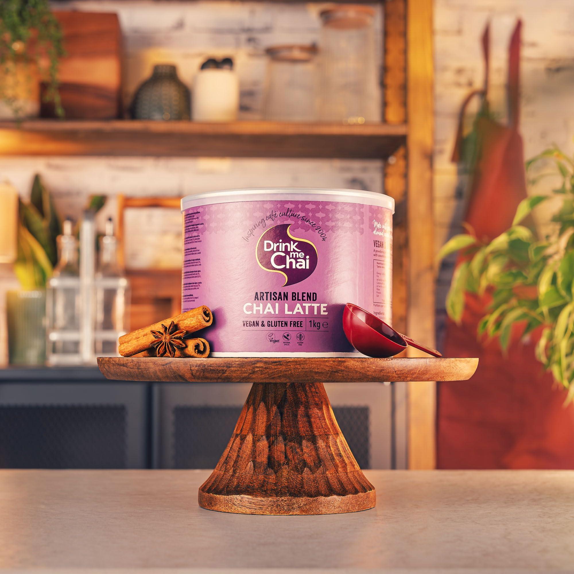 Drink Me Chai Drink me Chai Artisan Blend Chai Latte 1kg (Pack of 1), Just Add Milk, Vegan & Gluten Free Chai Latte Powder (50 Servings Total)