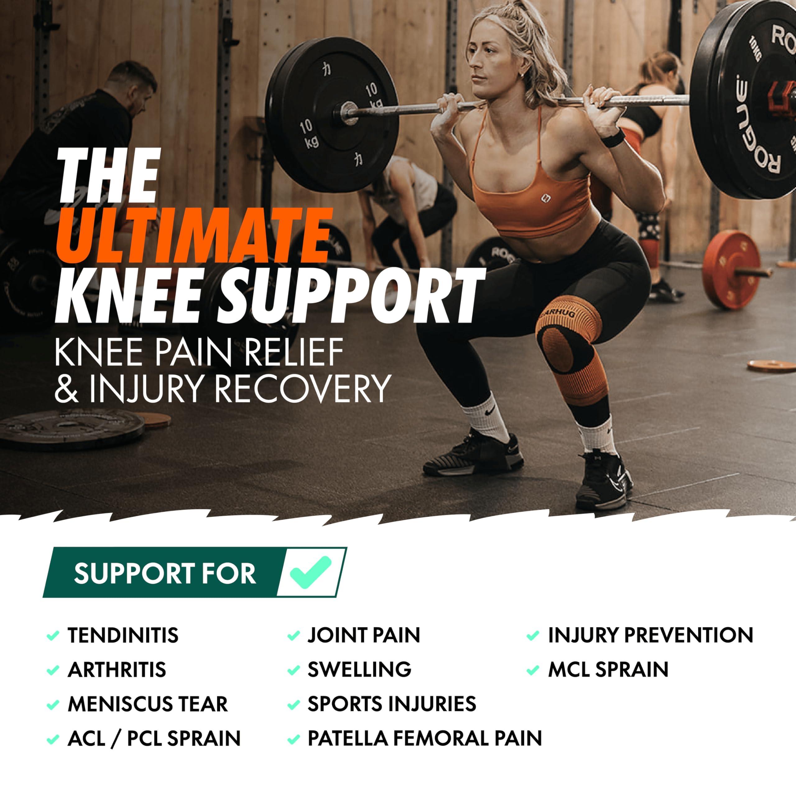 Bearhug Bearhug Bamboo Knee Support For Women and Men - Compression Sleeve Knee Brace for Running Walking Weight Lifting and Sports with Anti Slip Silicone - Aids Arthritis Pain Relief and Rehabilitation, XXL