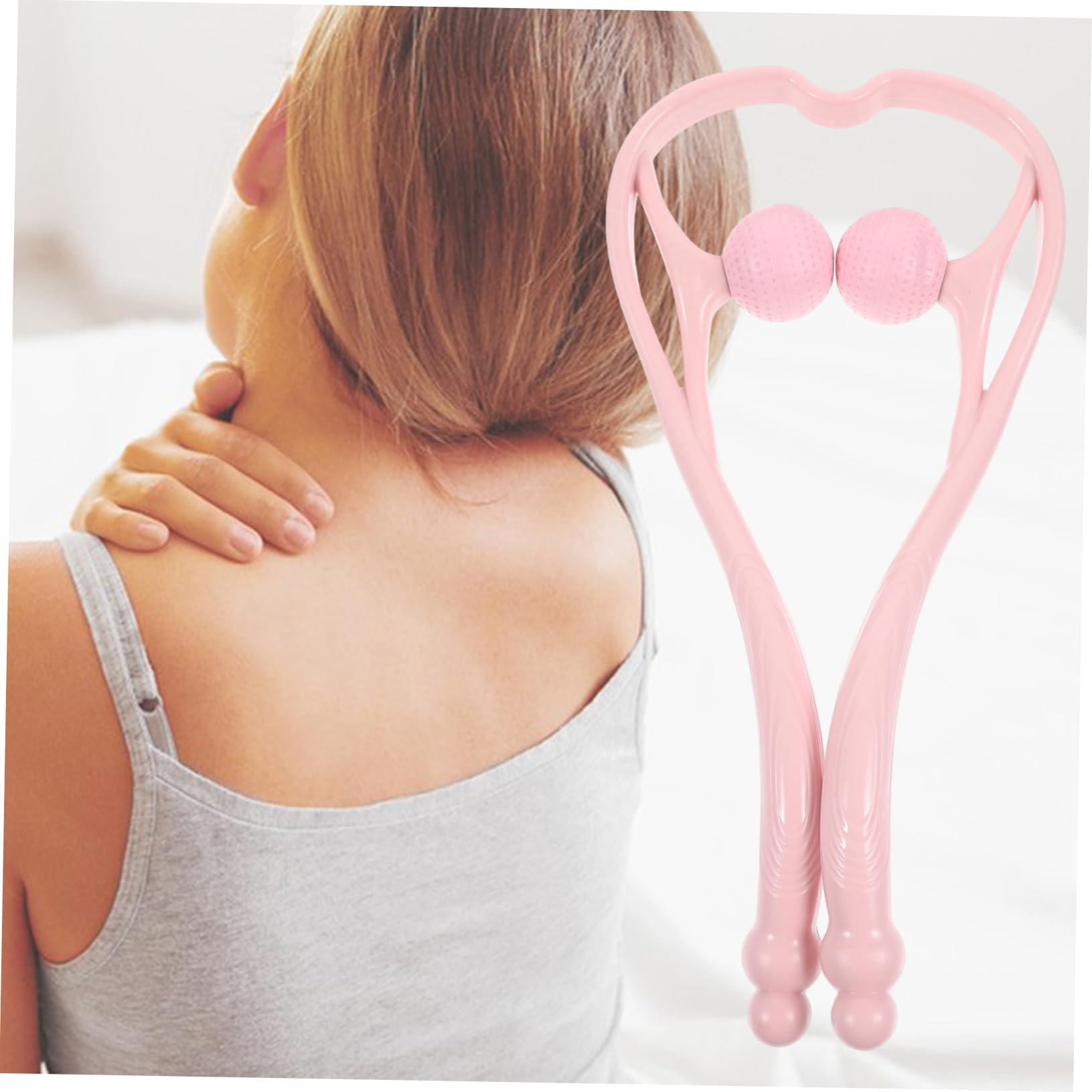 FRCOLOR FRCOLOR Muscle Soreness Gluing Full Body Massager Hand Massager Neck Massager Fleab Tool Kneading Massager Shoulder Massager Cervical Spine Scroll Wheel Small Artifact Pink