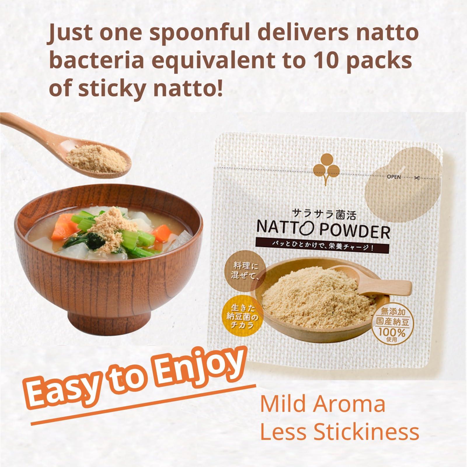 Gochi Premium Natto Powder - 100% Natural Fermented Soybeans with Nattokinase - Japanese Superfood for Gut Health and Immune Support - 45g