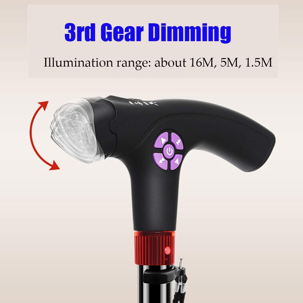 DBOATB Walking Cane with LED Light and Emergency Alarm Device Walking Stick Umbrella