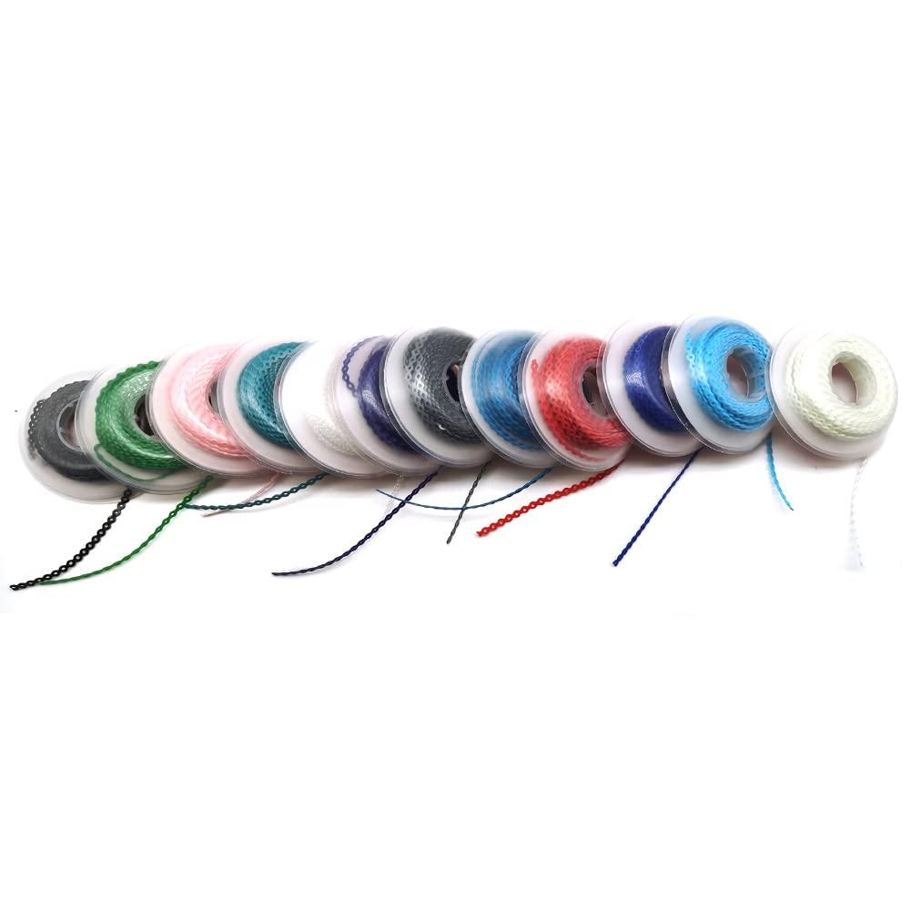 SNAWOP SNAWOP Dental Orthodontic Power Chain Multicolor Spool Elastic Rubber Bands for Teeth Braces (Closed, Turquoise)