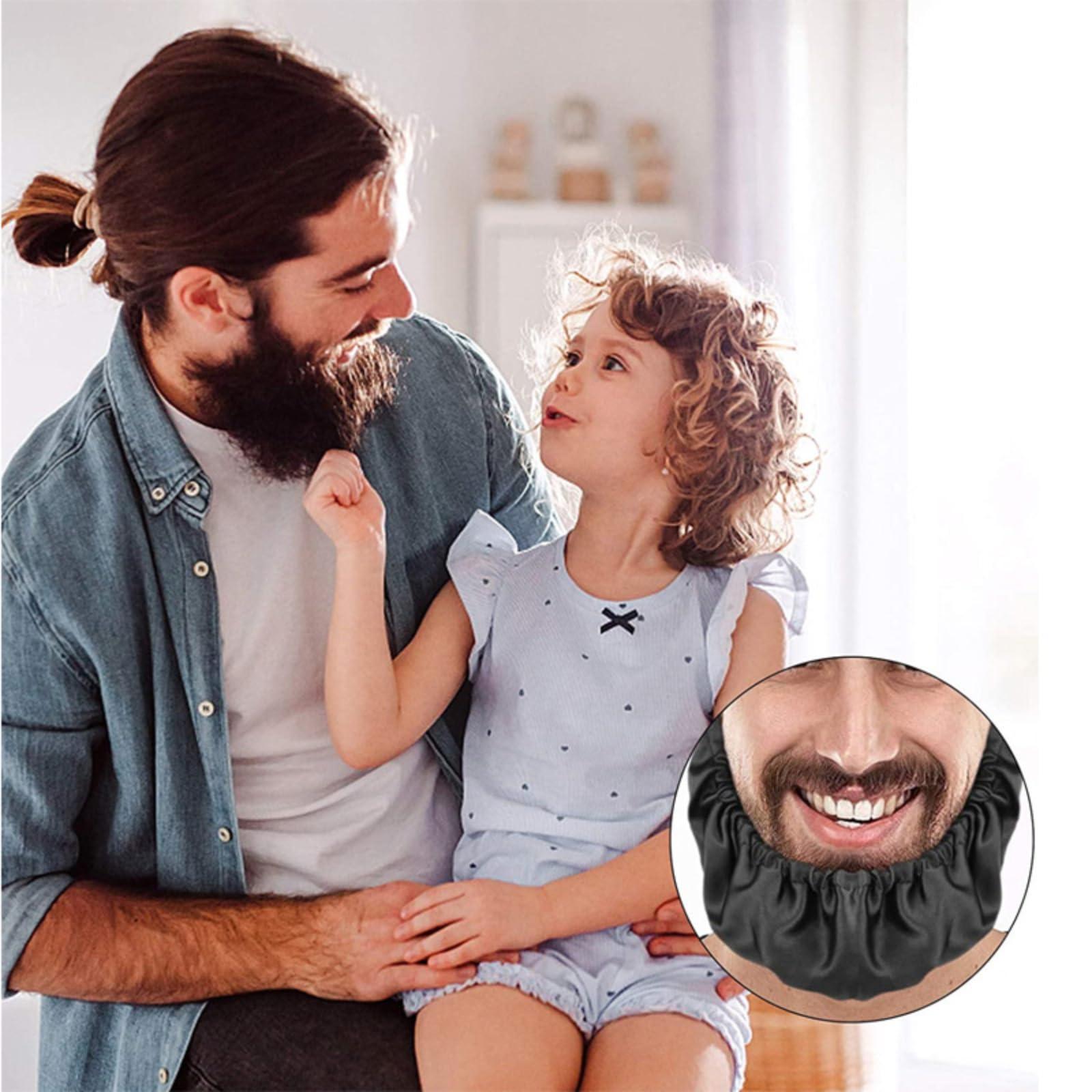 SkyFace Black Beard Bandana, 20 Pcs Beard Bonnet Beard Night Cap, Silk Reusable Beard Bib for Men Eating Sleeping Essential Oil and Moisture Retention and Healthy Hair Growth, Helps to Prevent Itching