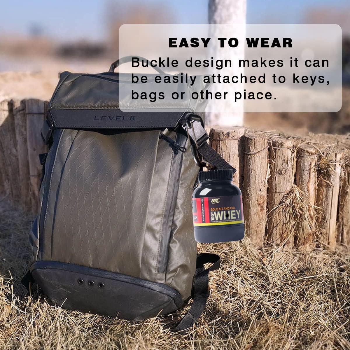 FreshCart Basics Protein Bottle Portable Mini Container Outdoor Sports Nutrition Supplements Powder Storage To-Go Container Keychain Funnel Pill Box Small Water Cup Keychain Gym Workouts Fitness Travel (100 ml)