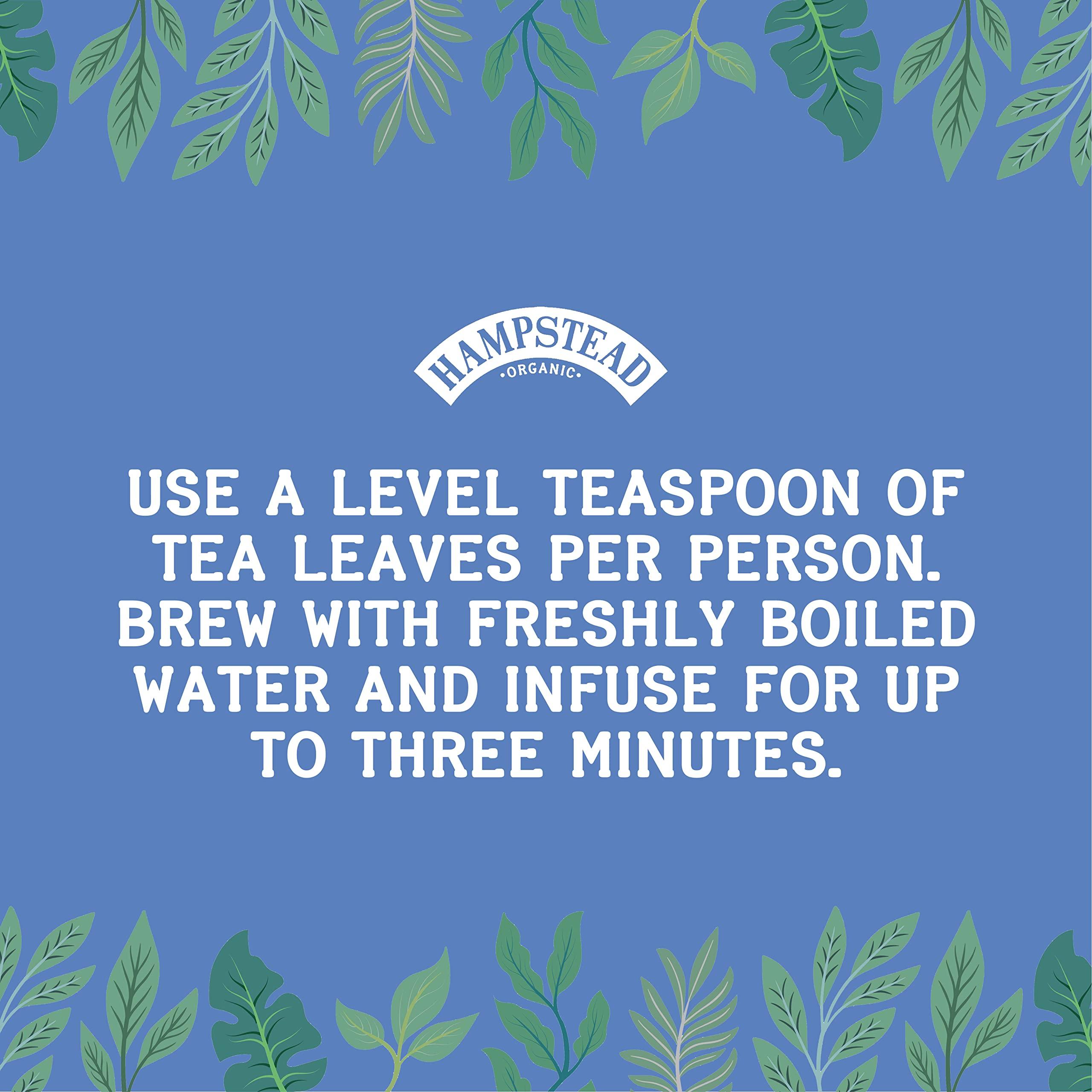 Hampstead Tea Hampstead Organic Earl Grey Loose Tea Pouch 100 g (Pack of 6) | Plastic Free | 100% Organic