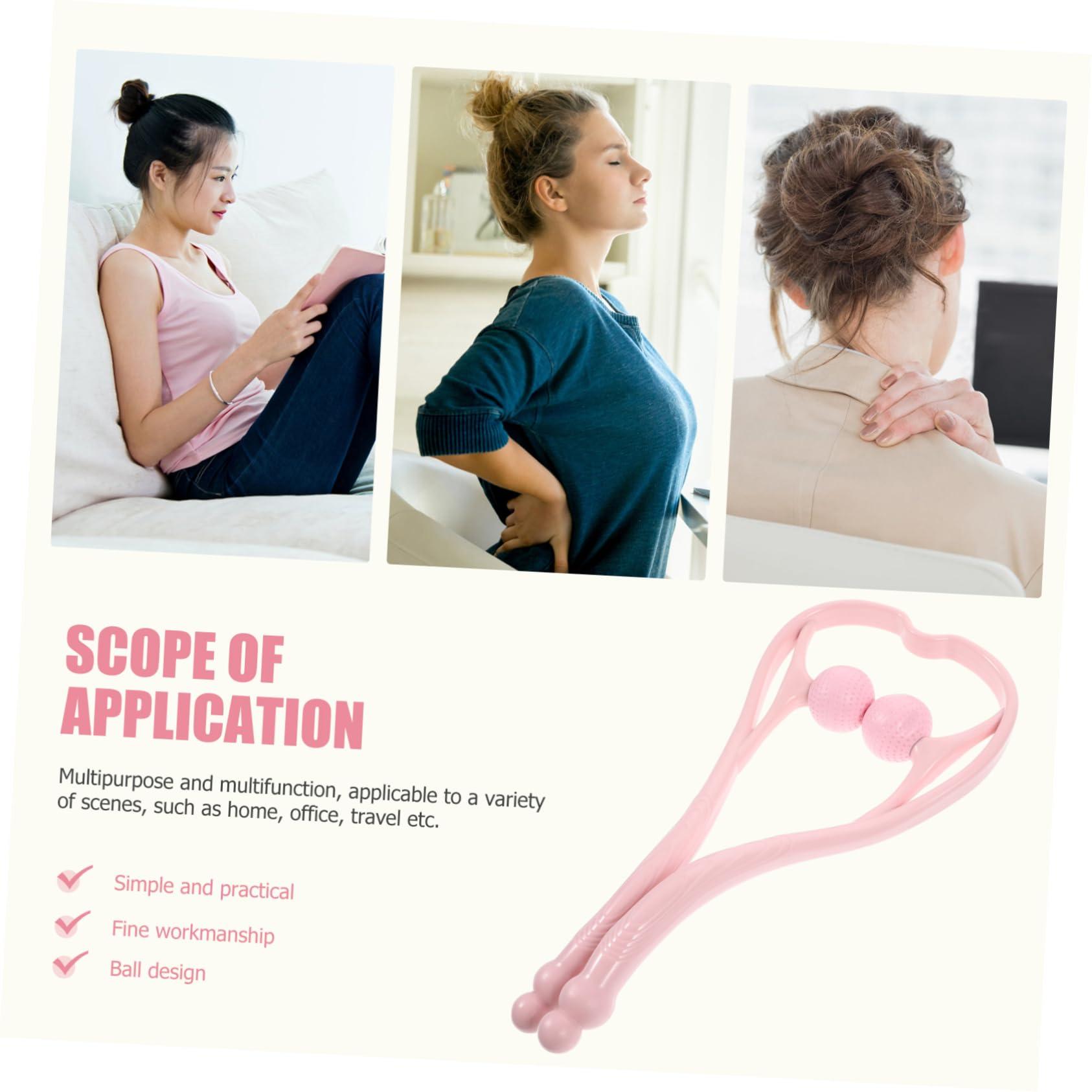FRCOLOR FRCOLOR Muscle Soreness Gluing Full Body Massager Hand Massager Neck Massager Fleab Tool Kneading Massager Shoulder Massager Cervical Spine Scroll Wheel Small Artifact Pink