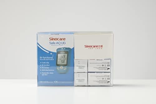 sinocare sinocare 2-in-1 Uric Acid & Blood Glucose Test Kit, Safe AQ UG Multifunctional Monitor for Blood Sugar & Gout Test, w/Test Strips x 100 & Lancing Devices x 100, for Diabetics & Gout - in mmol/L